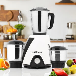 Unleash FuryPro 750 Watt Mixer Grinder Juicer With 3 Jars (White)